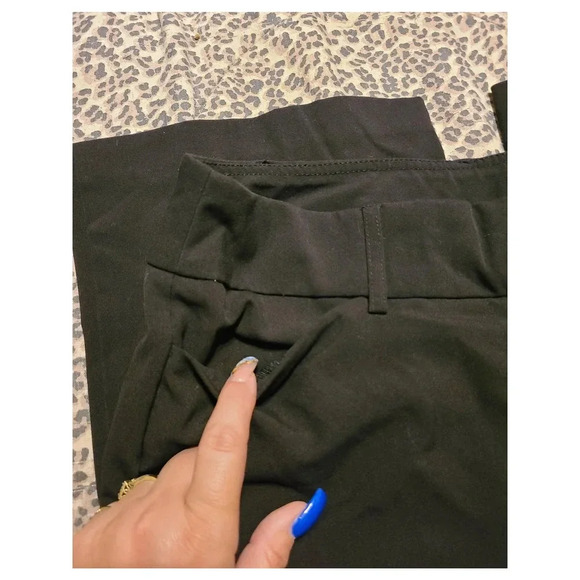 Time and Tru Dress Pants Women's Size 12 Black Flat Front Slant Pockets (F) - Picture 3 of 5